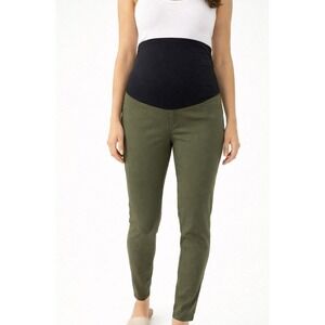 Time and Tru Maternity Pants Olive Green Size M 8 10 High Rise Stretch
